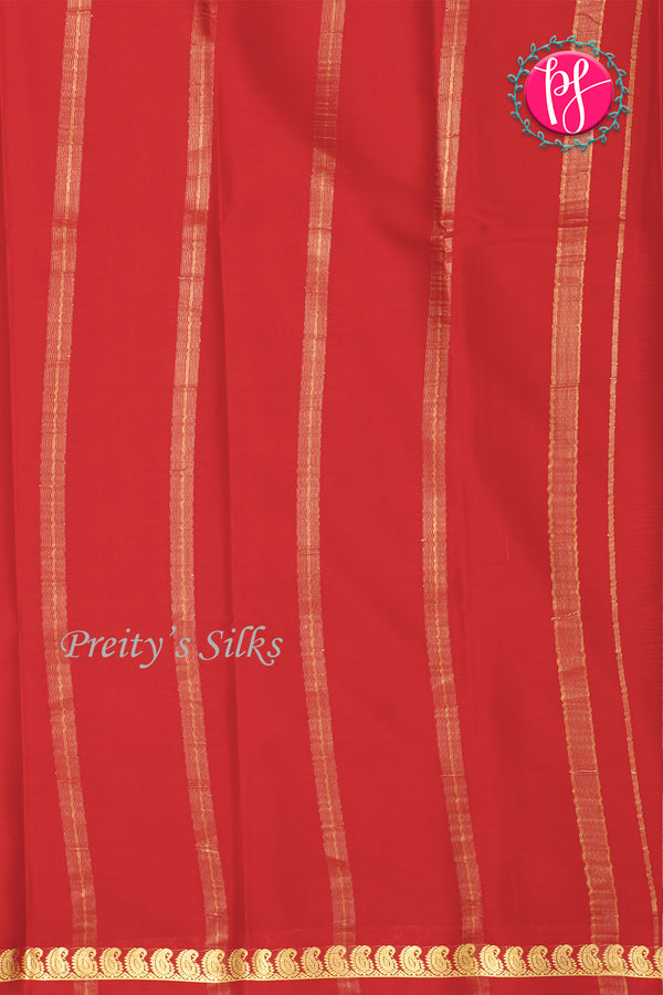 Pure Mysore Crepe Silk Saree-Red-PA21766