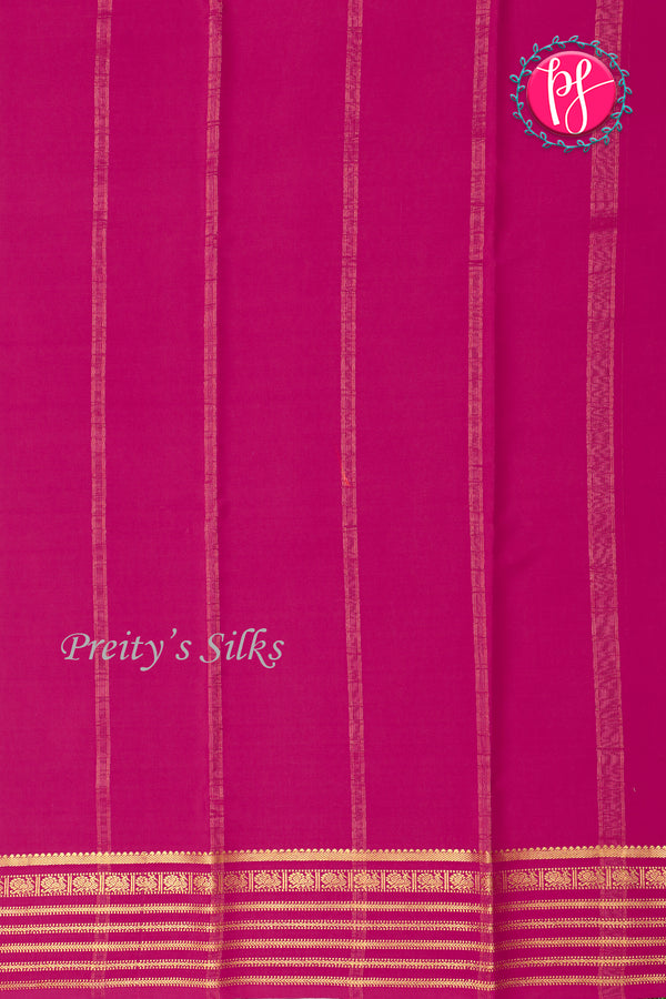 Pure Mysore Crepe Silk Saree-Orange And Pink-PA26302
