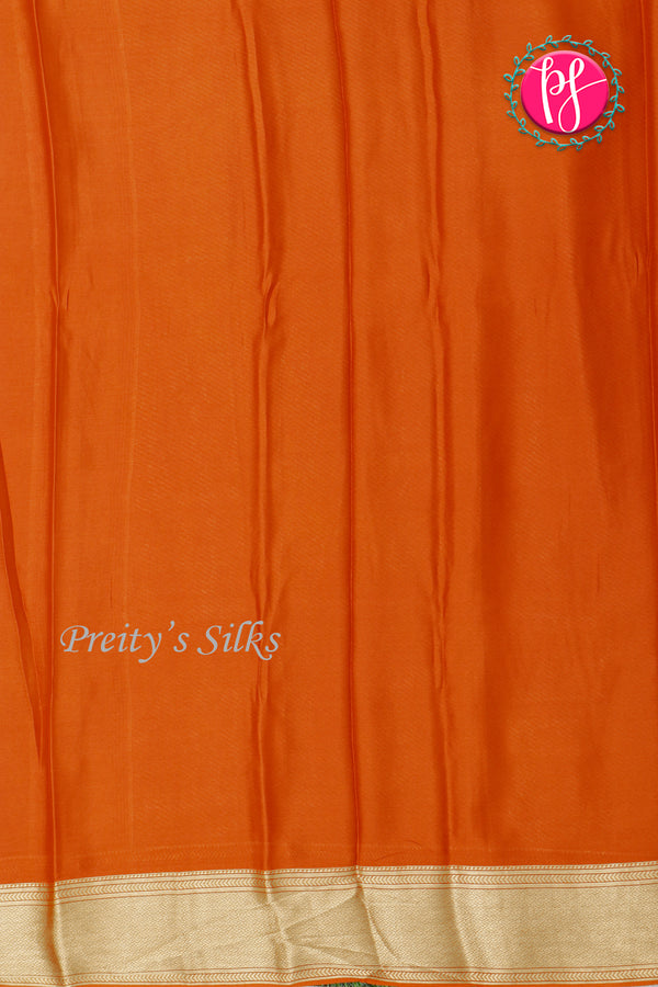 Pure Designer Crepe Silk Saree-Rusty Orange-PA20203