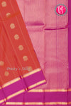 Half Pure Kanchipuram Silk Saree-Brickreed And Pink-PA25965