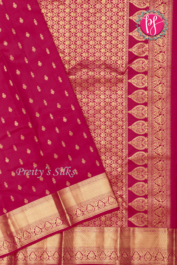 Pure Kanchipuram Silk Saree-Mejentapink-PA04342