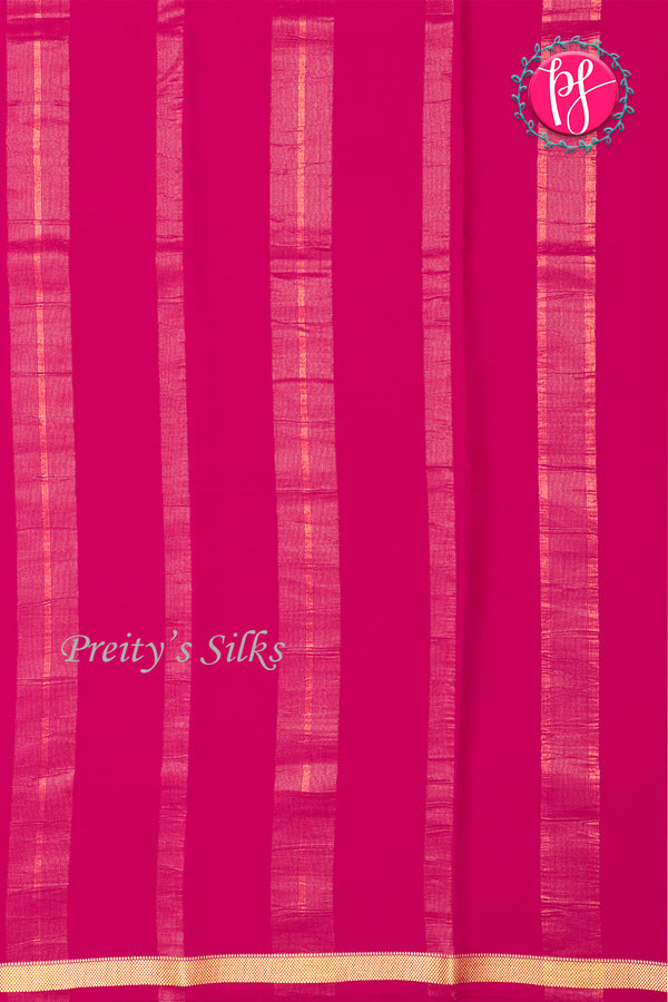 Pure Mysore Crepe Silk Saree-Singlechecks-Mejentapink-PA20527