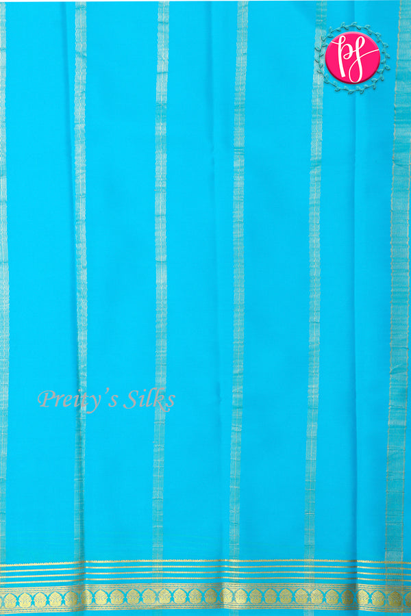 Pure Mysore Crepe Silk Saree-Ananadablue-PA21845