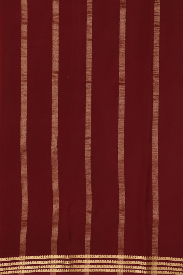 Pure Mysore Crepe Silk Saree -Rustorange And Chololate Brown-PF79543