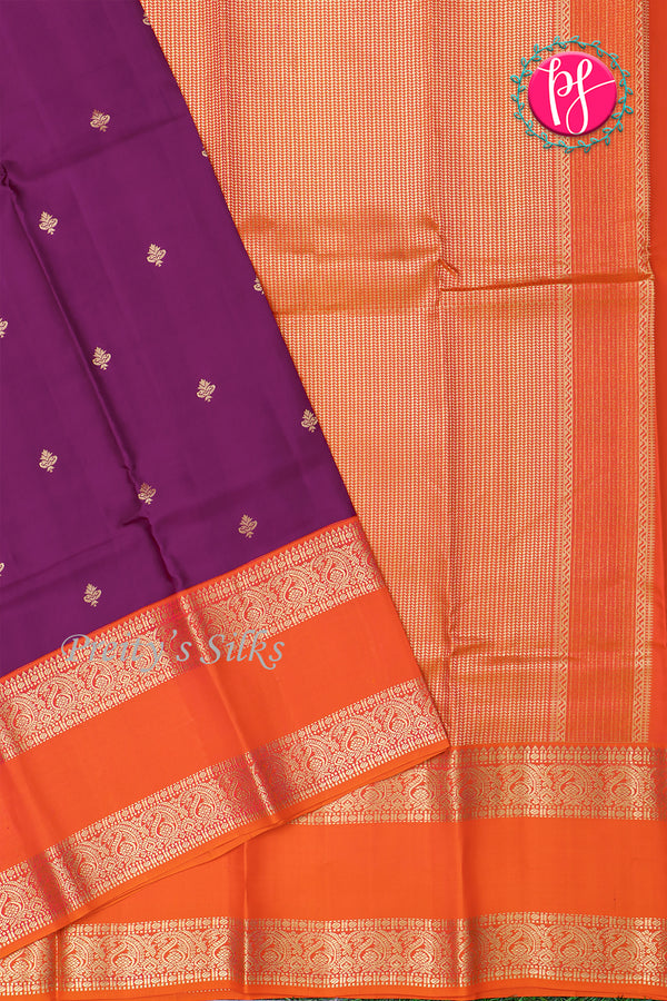 Pure Kanchipuram Silk Saree-Wine And Tomato Red-PA27022