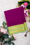 Pure Mysore Crepe Silk Saree-Purple And Pastelgreen-PA29002