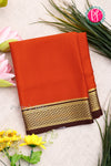 Pure Mysore Crepe Silk Saree-Rustorange And Deepmarron- PA22389