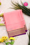 Pure Mysore Crepe Silk Saree-Lightpink And Purple- PA22389
