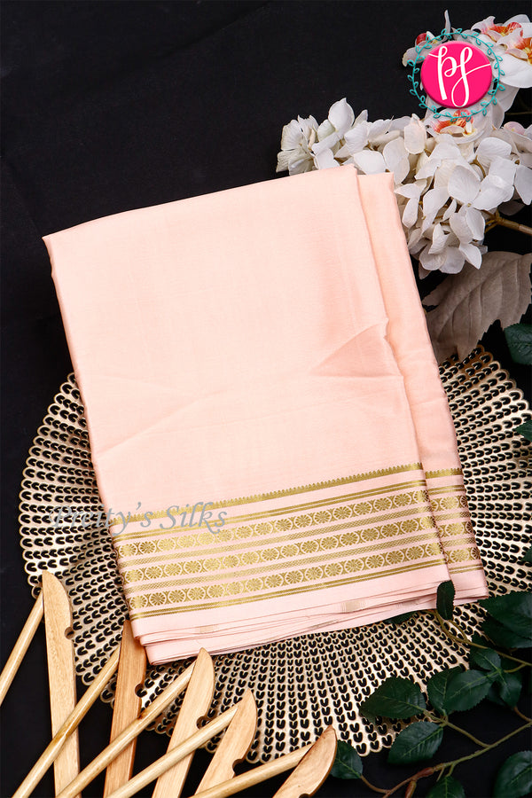 Pure Mysore Crepe Silk Saree-LightPeach PA33665