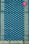 Pure Mysore Crepe Silk Saree -Pecock Blue-PF79471