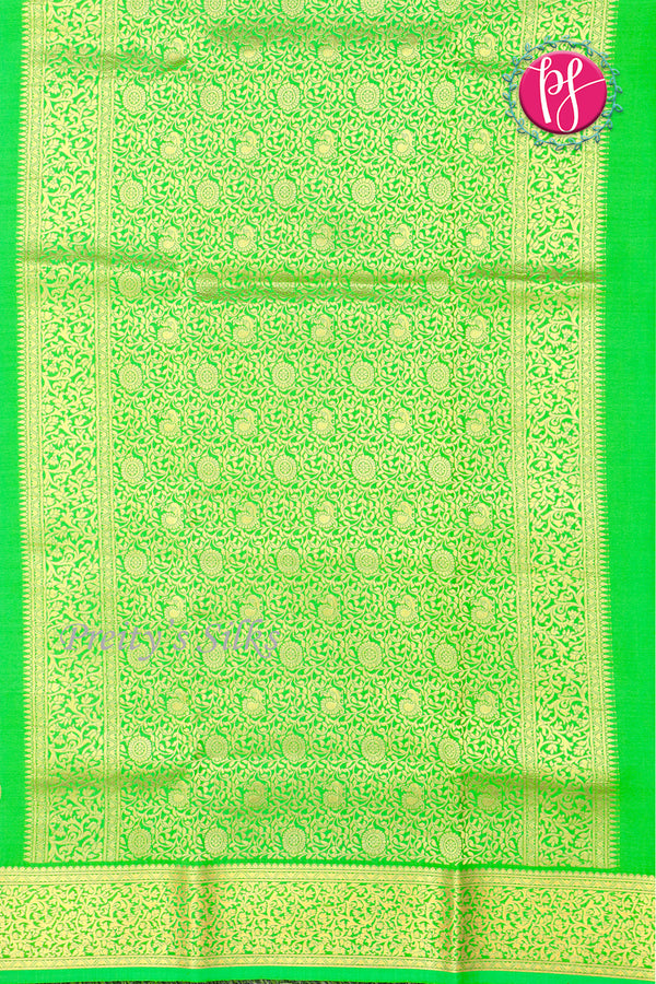 Pure Mysore Crepe Silk Saree -Parrotgreen -PF85868