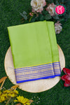 Pure Mysore Crepe Silk Saree-Pista Green And Royalblue-PA28937