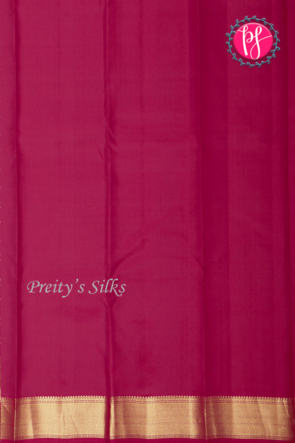 Pure Kanchipuram Silk Saree-Deep Dark Pink-PA20310