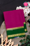 Pure Mysore Crepe Silk Saree-Pink And Green-PA22264
