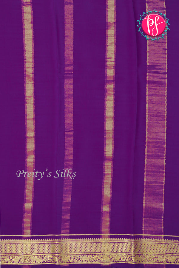 Pure Mysore Crepe Silk Saree-Purple-PF20850