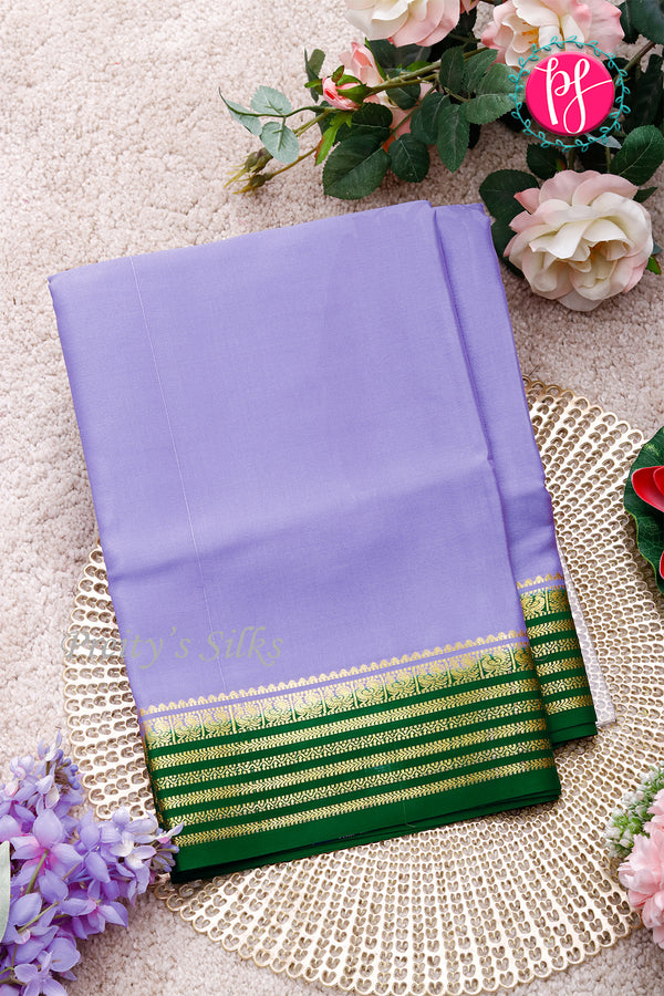 Pure Mysore Crepe Silk Saree-SoftLavender And Green-PA28717