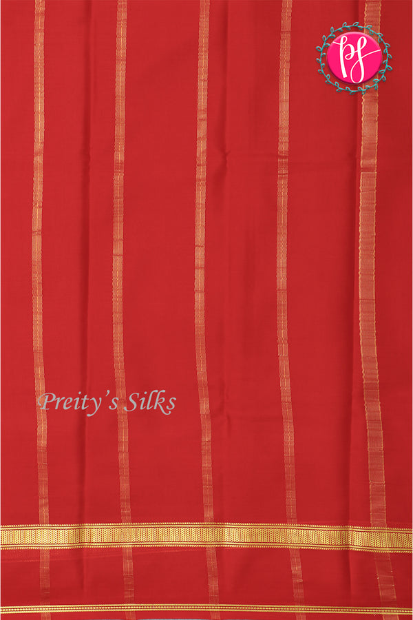 Pure Mysore Crepe Silk Saree-Red-PA21800