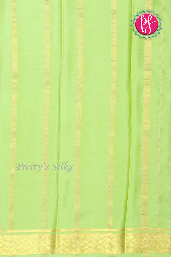 Pure Mysore Crepe Silk Saree -Bottle Green And Pastelgreen-PF82619