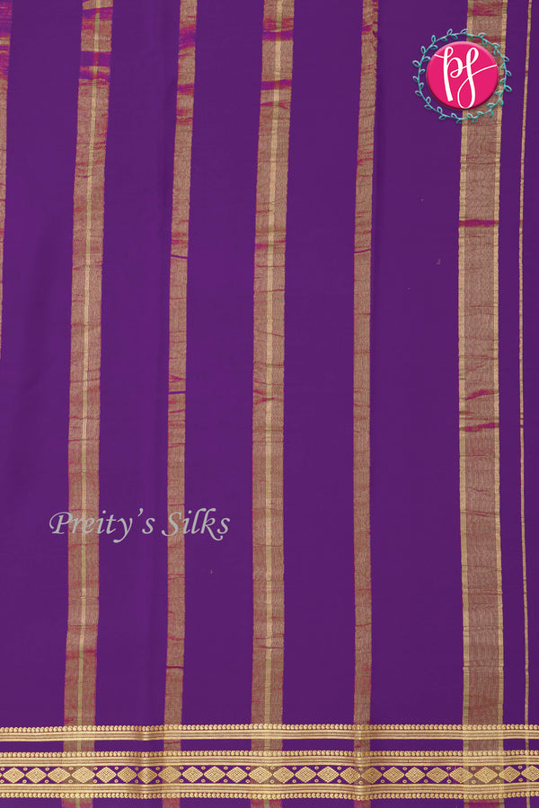 Pure Mysore Crepe Silk Saree-Lavender And Purple-PA19913