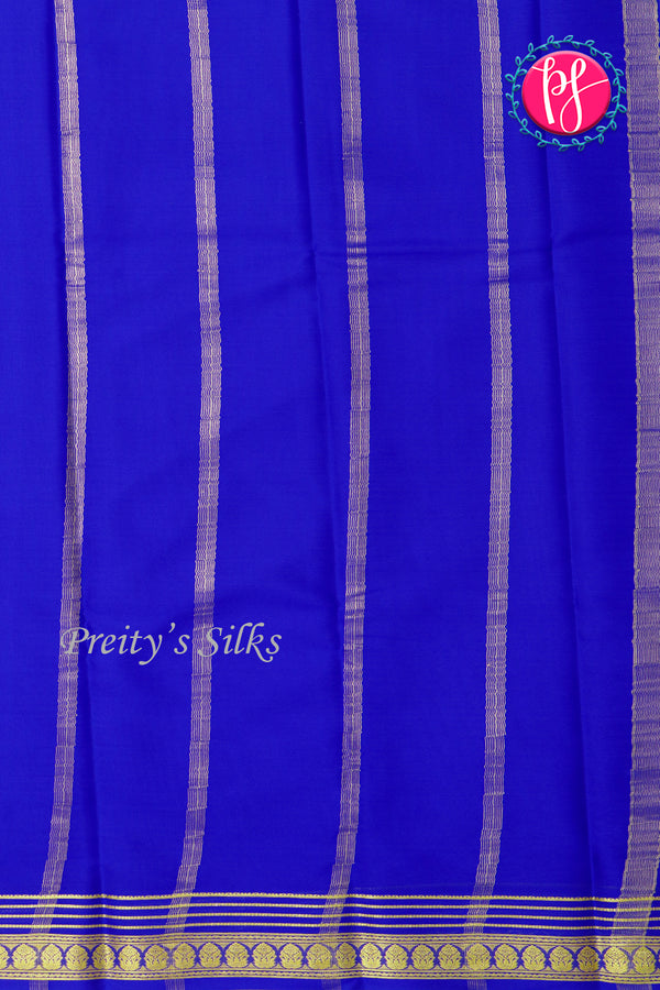 Pure Mysore Crepe Silk Saree-Royalblue-PA21845