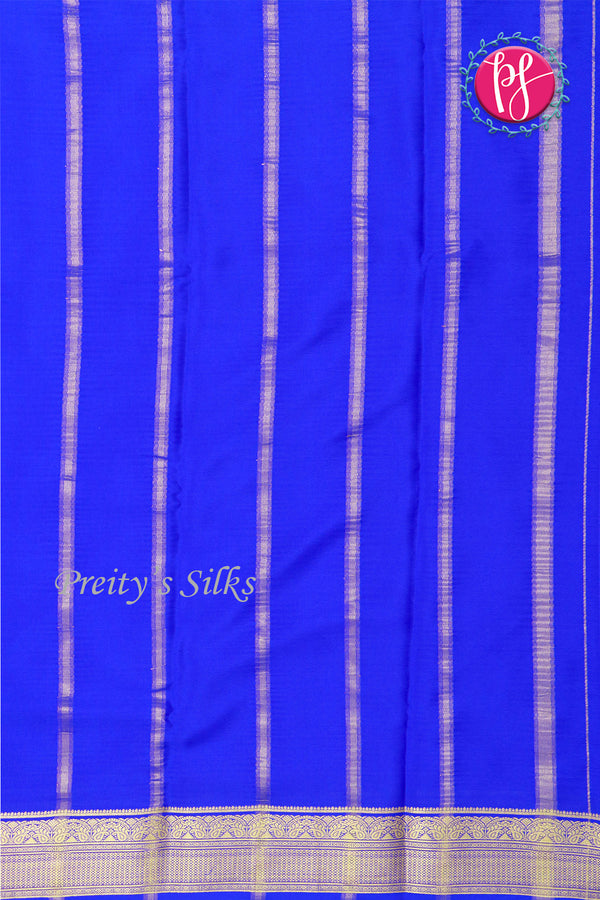Pure Mysore Crepe Silk Saree-Royalblue-PF84310
