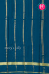 Pure Mysore Crepe Silk Saree-Peacockblue-PA21800