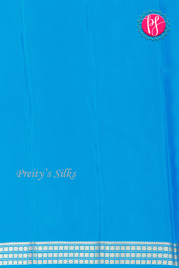 Pure Mysore Crepe Silk Saree-Skyblue-PA19578