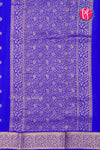 Pure Mysore Crepe Silk Saree -Royalblue-PF85868