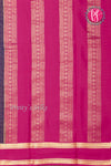 Pure Mysore Crepe Silk Saree -Navy blue And Pink-PF86048