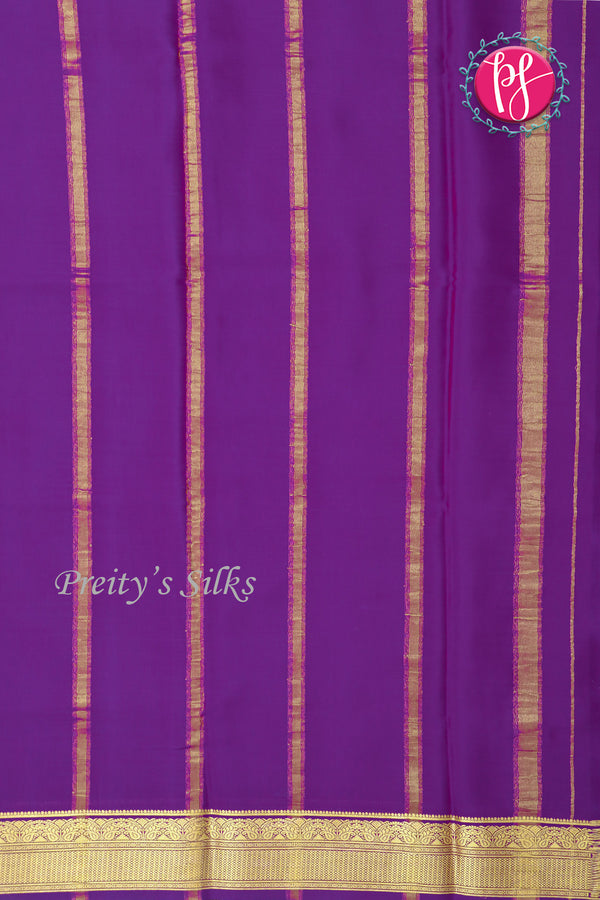 Pure Mysore Crepe Silk Saree-Purple-PF84310