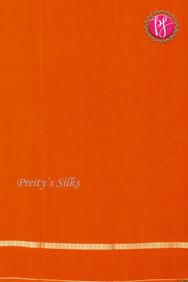 Pure Mysore Crepe Silk Saree-Orange-PA19482