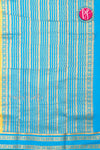 Pure Mysore Crepe Silk Saree -Yellow And Skyblue-PF86103