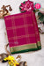 Pure Mysore Crepe Silk Saree-Double checks-Rich Magenta And Green-PA26523