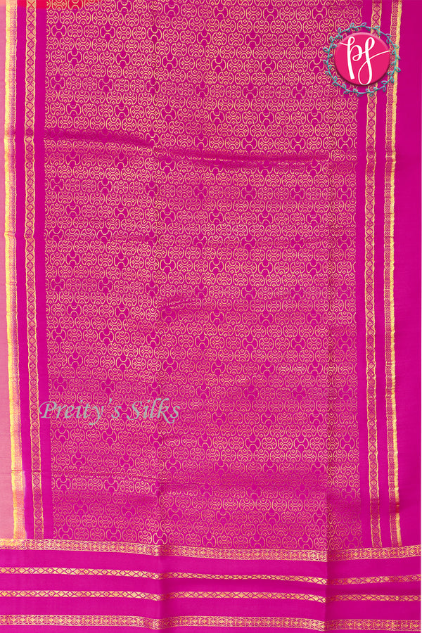 Pure Mysore Crepe Silk Saree -Light Pink And Mejentapink-PA01187