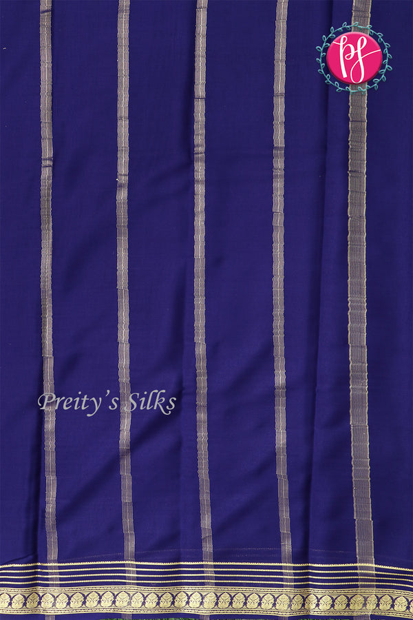 Pure Mysore Crepe Silk Saree -Navyblue-PA03096