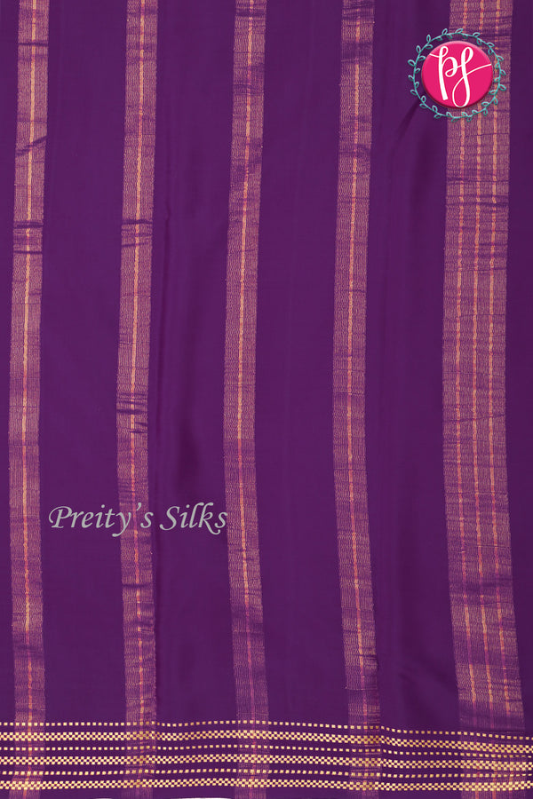 Pure Mysore Crepe Silk Saree -DeepPurple-PF84237