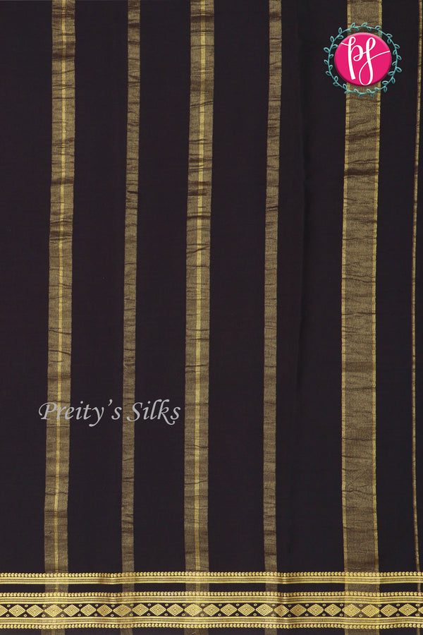 Pure Mysore Crepe Silk Saree-Red And Black-PA19913