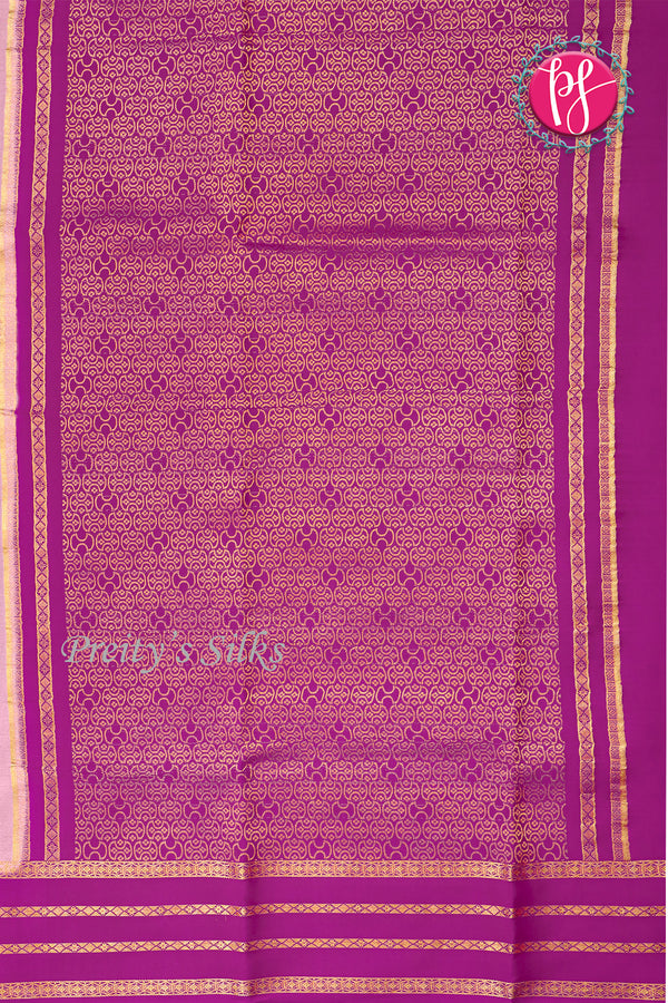 Pure Mysore Crepe Silk Saree -Lilac And Purple-PA01187