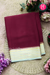 Pure Mysore Crepe Silk Saree-Deepmarron And Soft pastelbluePA28717