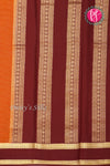 Pure Mysore Crepe Silk Saree -Rustorange And Maroon-PF86048