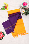 Kanchipuram Soft Silk Saree-Purple And Yellow-PA35021