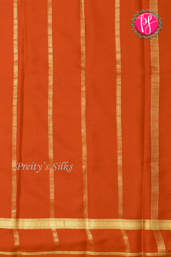 Pure Mysore Crepe Silk Saree-Rust-PA21800
