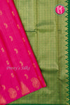 Pure Kanchipuram Silk Saree-Pink And Parrotgreen-PF81916