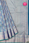 Pure Kanchipuram Silk Saree-Peacockblue-PA04481