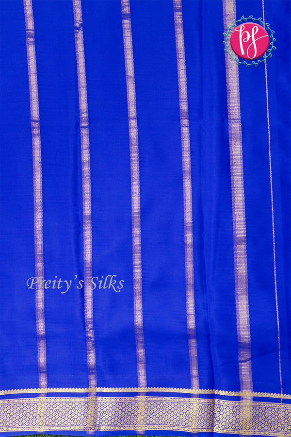 Pure Mysore Crepe Silk Saree -Royalblue-PA84140