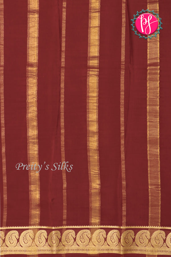 Pure Mysore Crepe Silk Saree-Rustorange And Deepmarron-PA20648