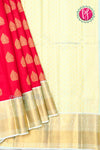 Pure Kanchipuram Silk Saree-Red With Ligth Sea Green-PF81261