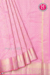 Pure Brocade Kanchipuram Silk Saree - light pink-PA04492