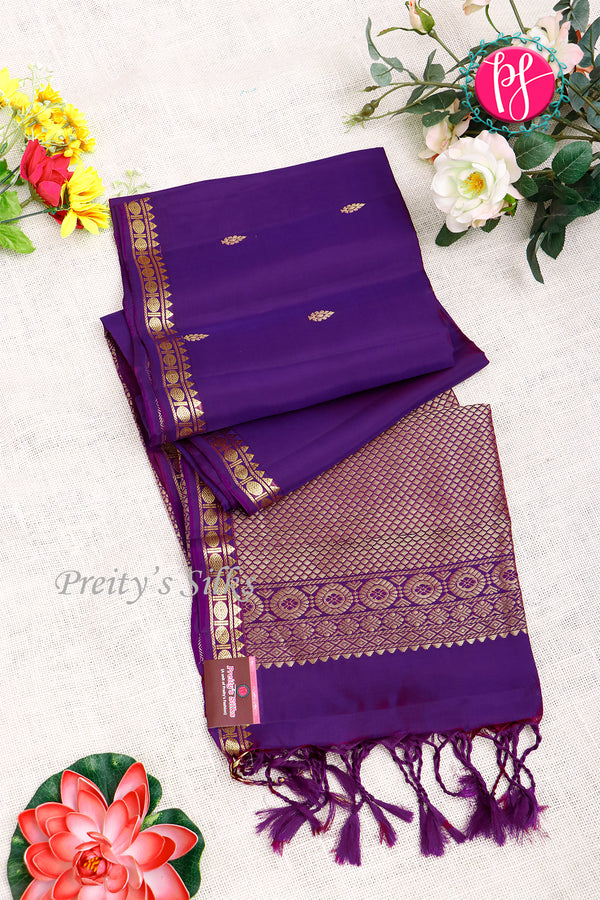 Kanchipuram Soft Silk Saree-Purple-PA35075