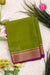 Pure Mysore Crepe Silk Saree-Olive green And Purple-PA22389